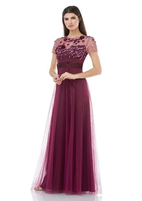 JS Collections Long Formal Beaded Mesh Dress 867132