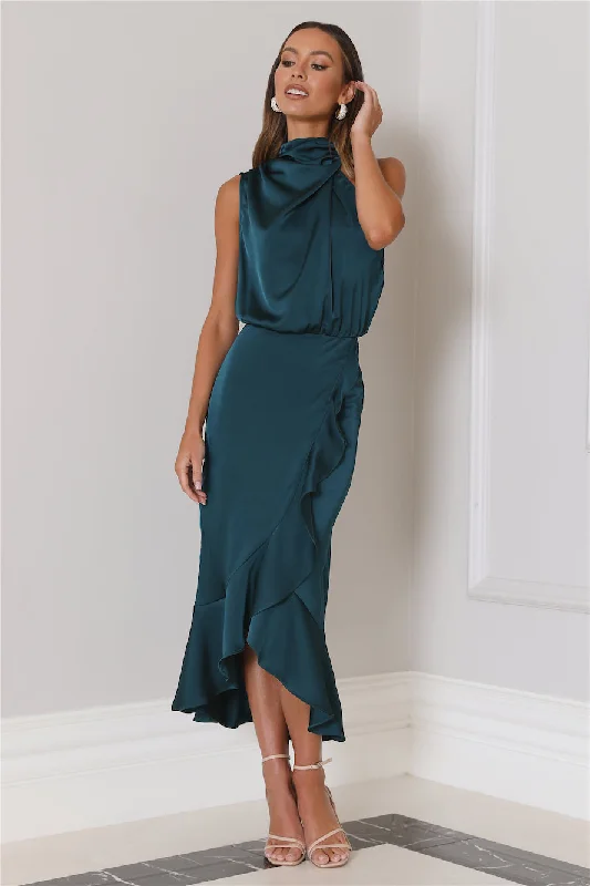 Party To Go Midi Dress Teal