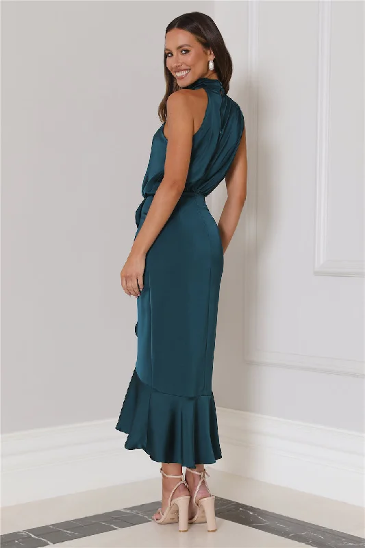 Party To Go Midi Dress Teal