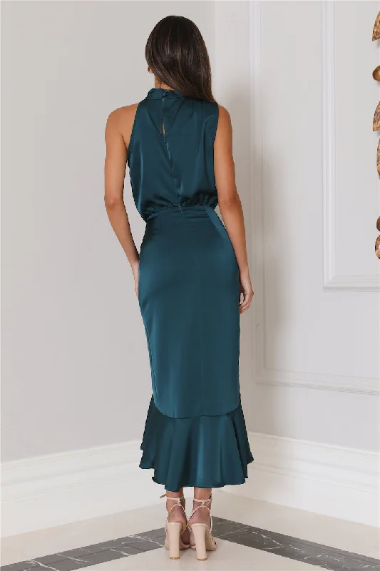 Party To Go Midi Dress Teal