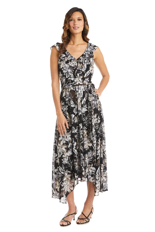 R&M Richards 7664 High Low Ruffle Petite Dress Sale