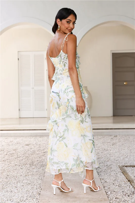 Sun Rises With Her Maxi Dress White