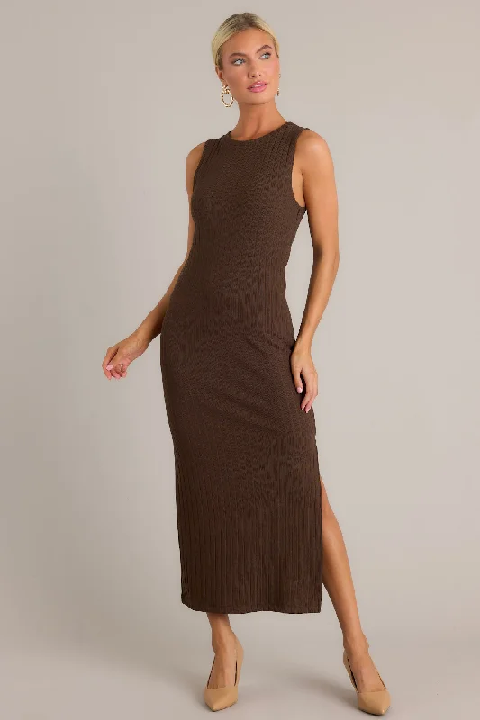 Z Supply Raewyn Dark Chocolate Rib Midi Dress