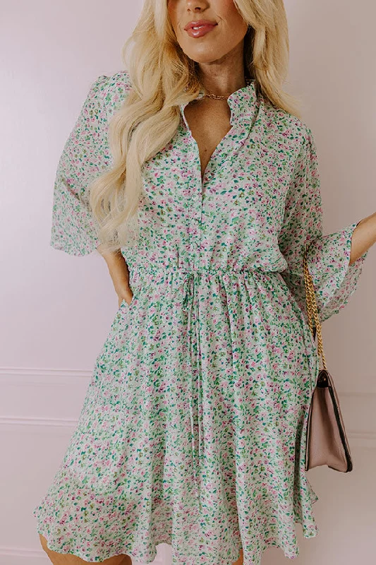 Headed Down Memory Lane Dress In Mint Curves