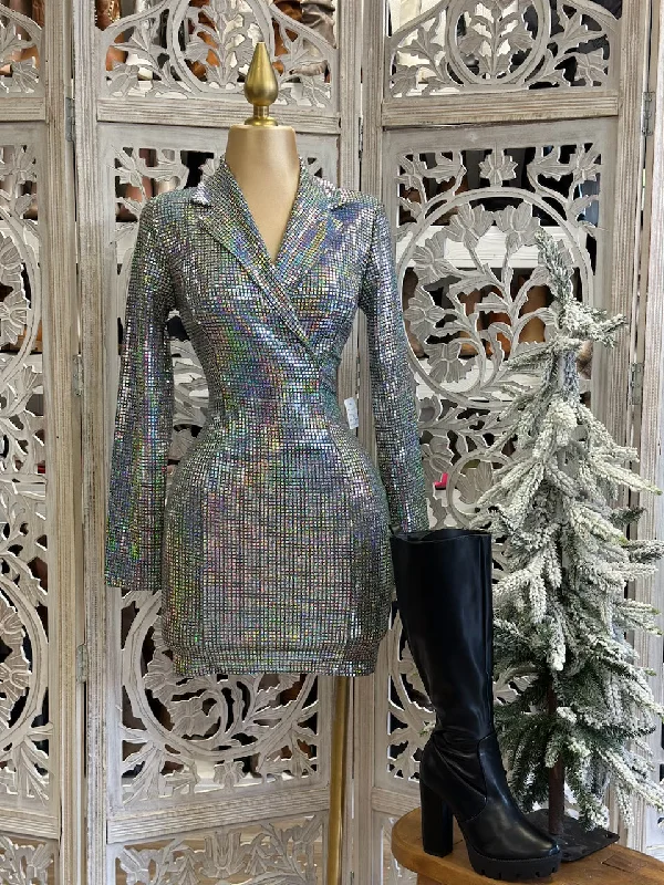 Holographic Blazer Dress