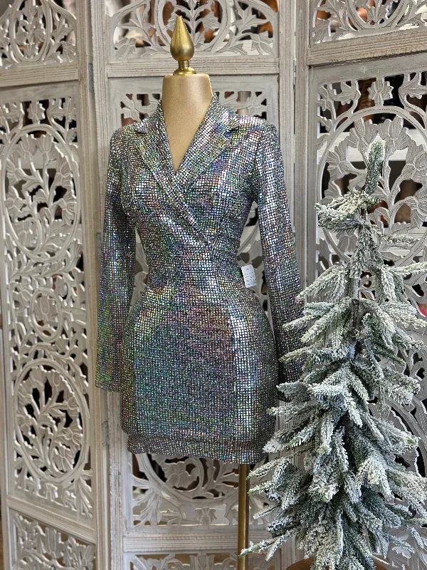 Holographic Blazer Dress