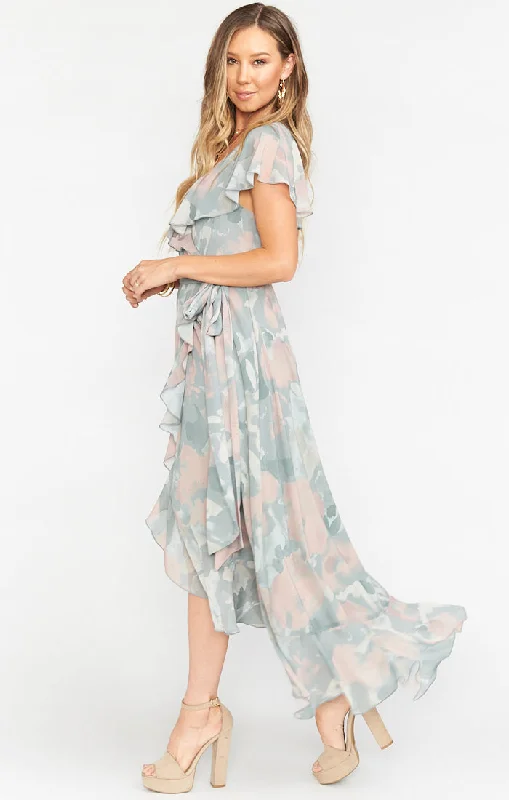 Jess Ruffle Midi Dress ~ Sage I Do Floral