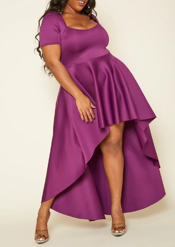 Hi Curvy Plus Size Women Flattering High Low Maxi Dress