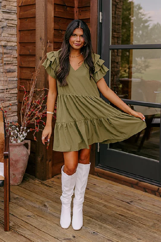 Sharp Witted Mini Dress in Sage