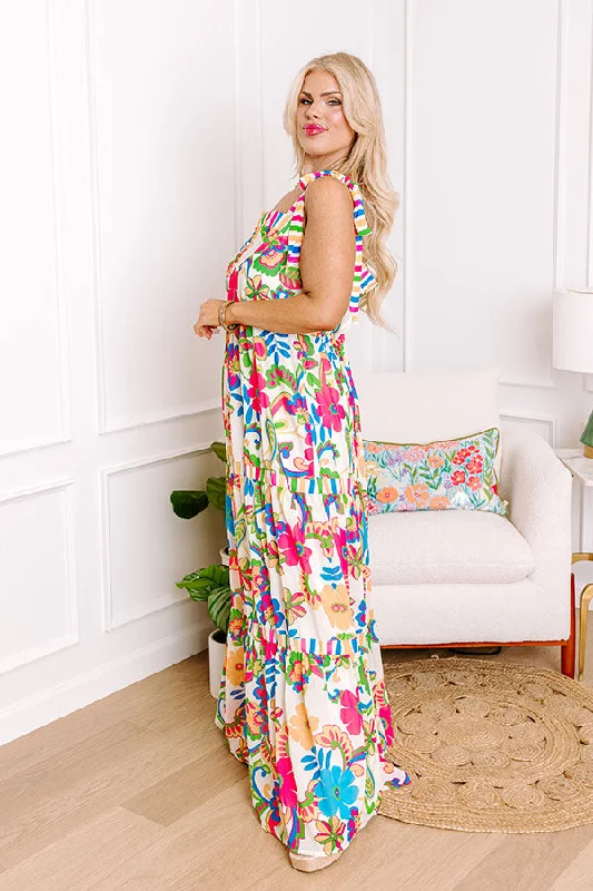 Smiles On Repeat Floral Maxi Dress Curves