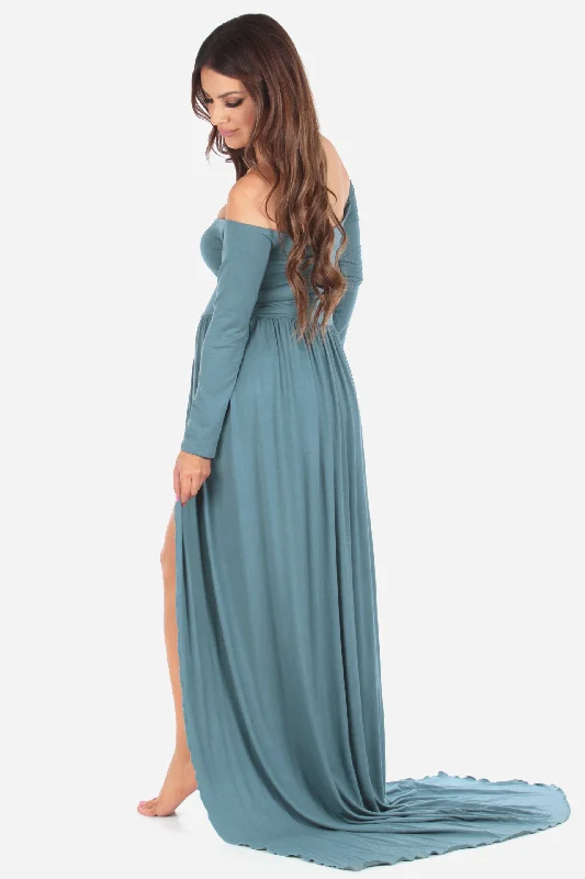 Mother Bee Maternity Off Shoulder Maternity Gown For Photoshoots