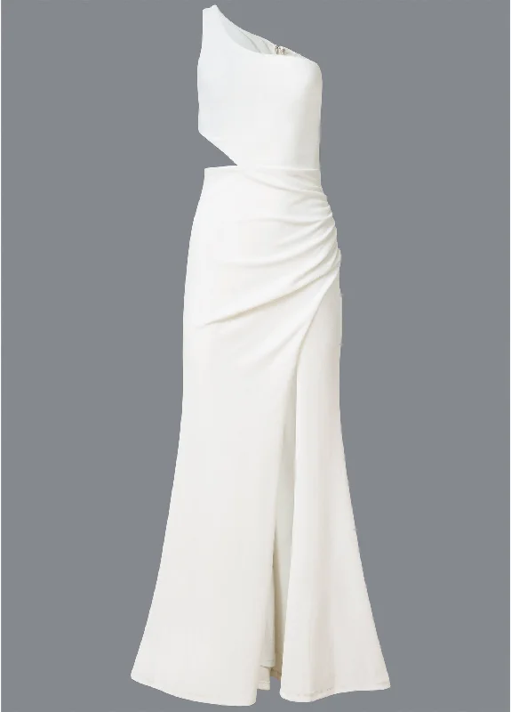 One-shoulder cutout gown - Off White