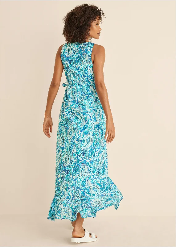 High-low wrap dress - Pisces Paisley