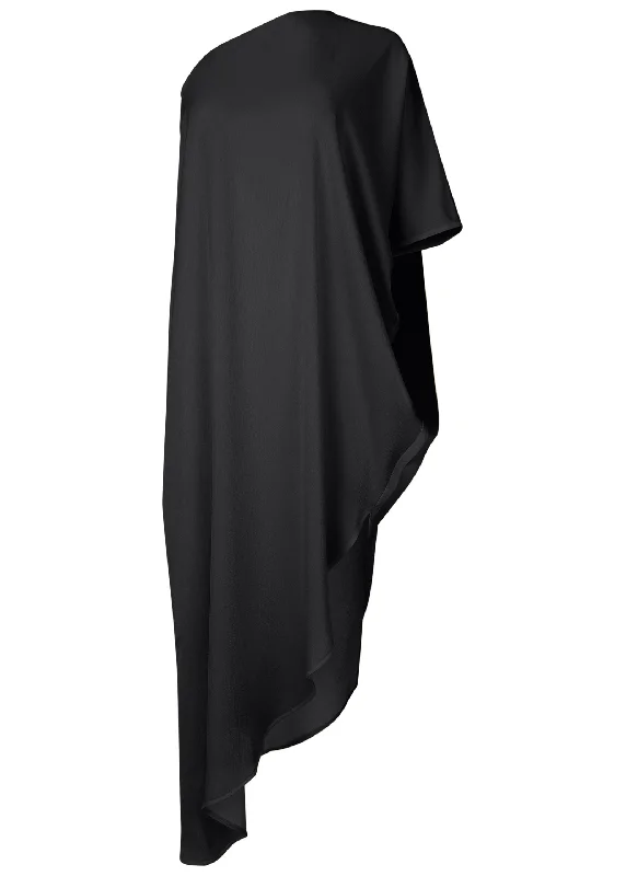 One-shoulder kaftan dress - Black