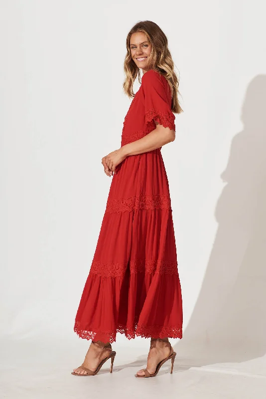 Mona Maxi Dress In Red