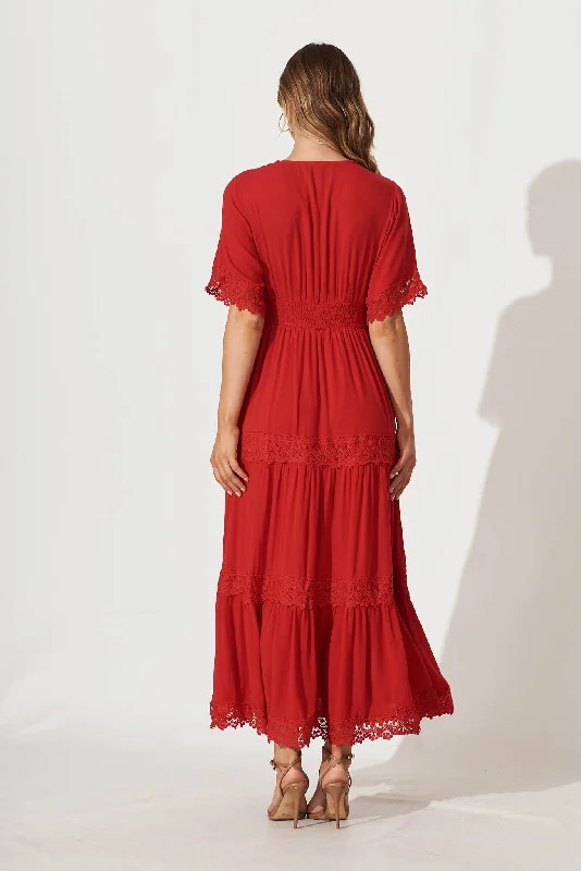 Mona Maxi Dress In Red