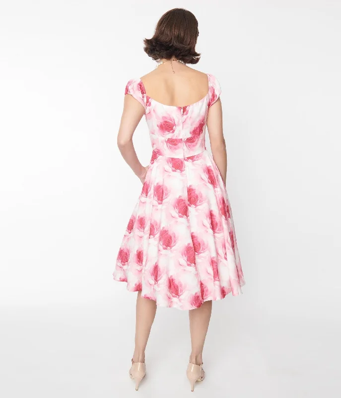 Pink Roses Sophia Swing Dress