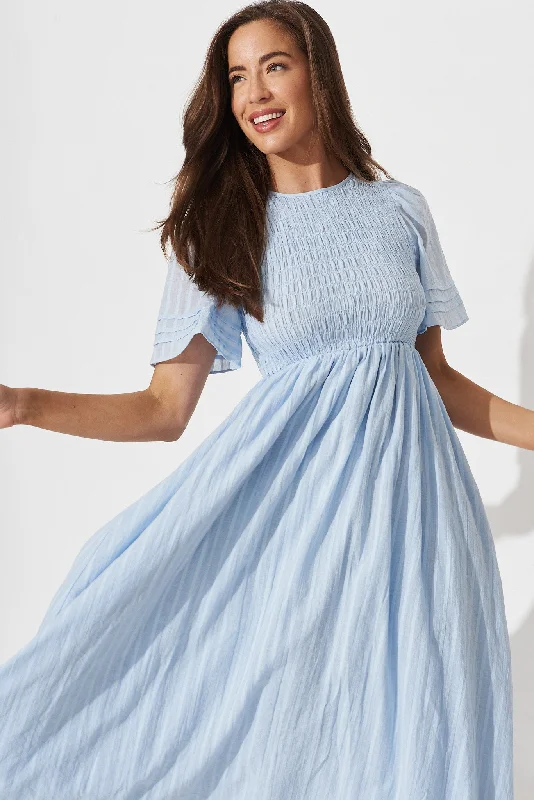 Talisa Maxi Dress In Sky Blue Cotton