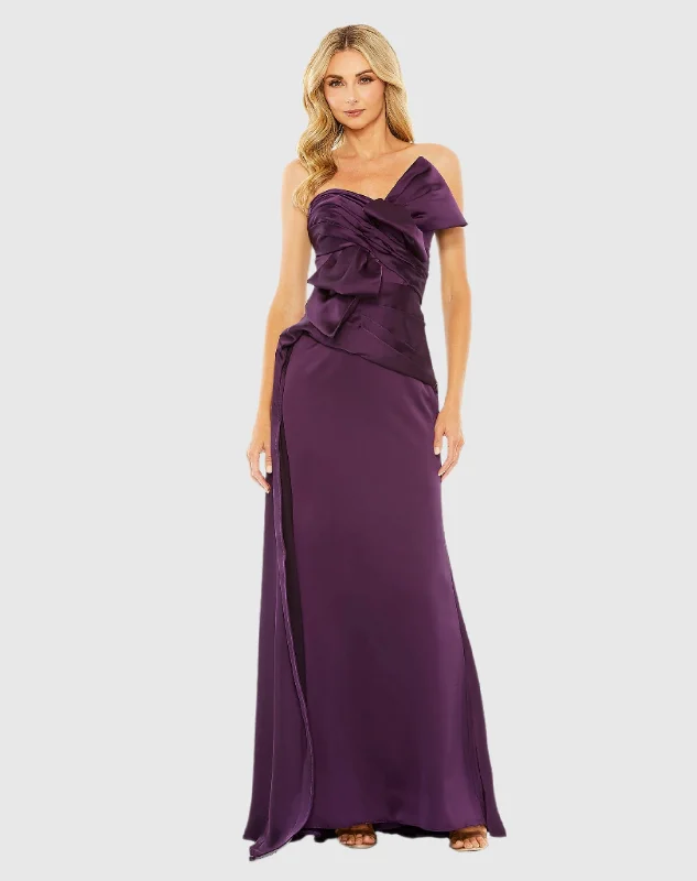 Strapless Bow Front Detailed Gown