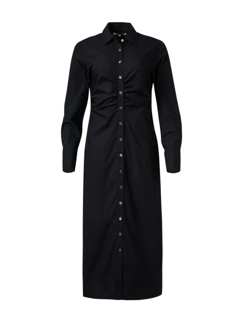 Banks Black Ruched Shirt Dress