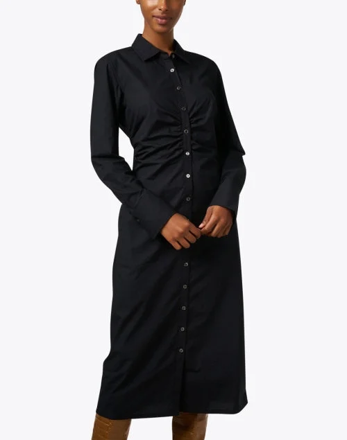 Banks Black Ruched Shirt Dress