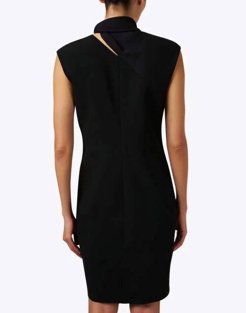 Black Tie Neck Sheath Dress