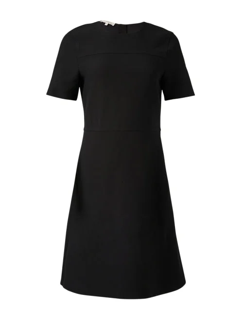 Black Wool Silk Sheath Dress