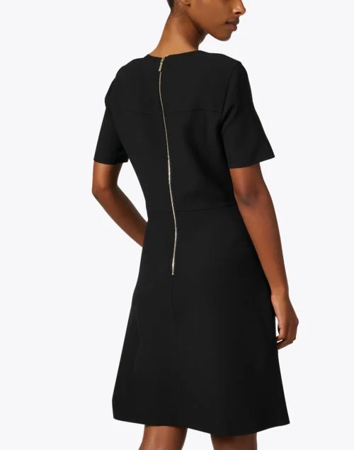 Black Wool Silk Sheath Dress