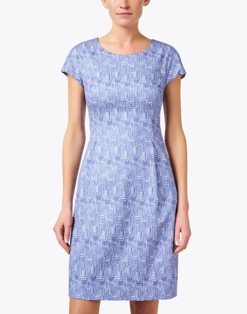 Blue and White Print Cotton Dress