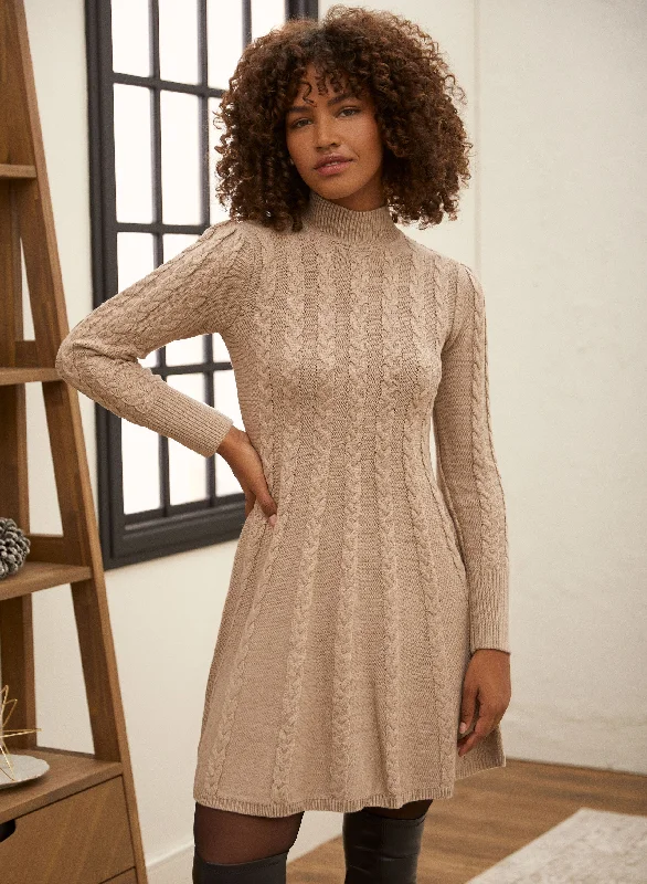 Cable Knit Sweater Dress