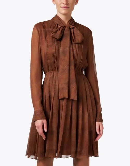 Copper Brown Silk Dress