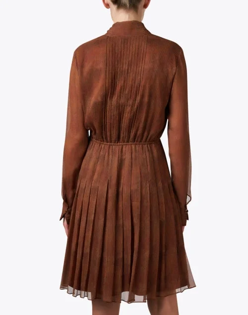 Copper Brown Silk Dress