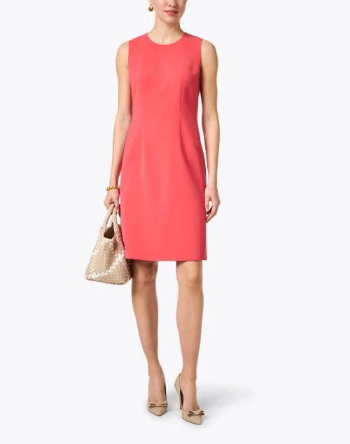 Harpson Coral Pink Crepe Dress