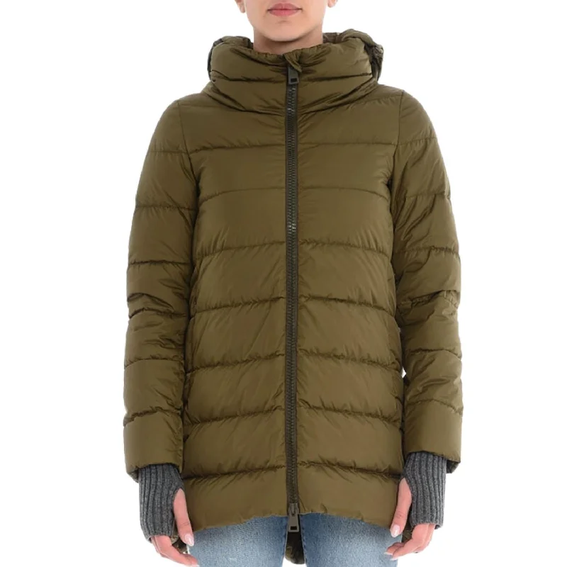 Hooded Down Jacket In Military