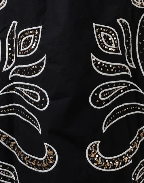 Kali Black and White Embroidered Cotton Dress