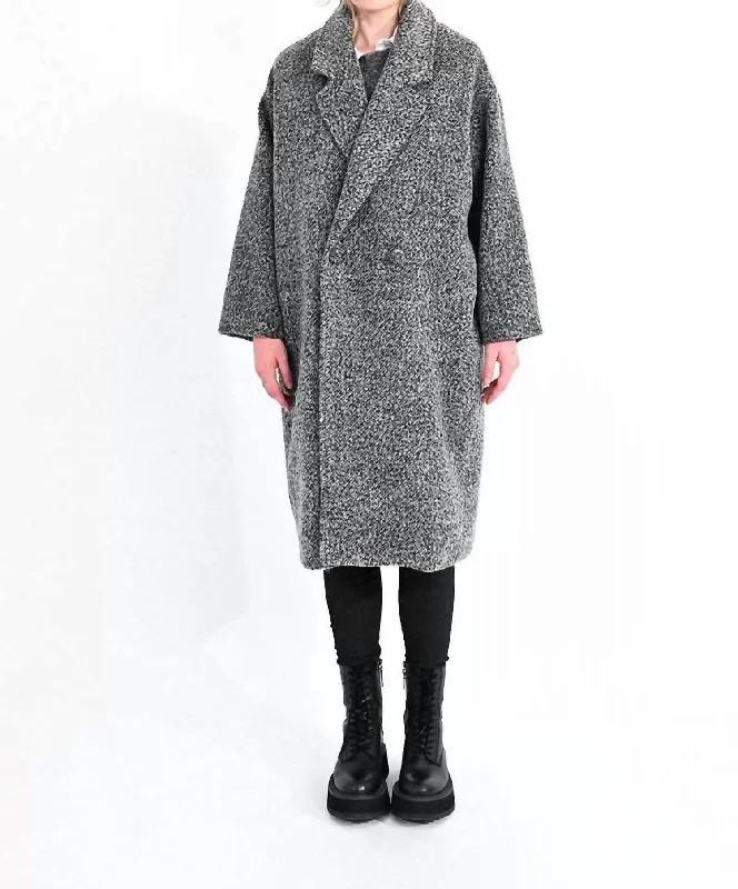 Loose Overcoat In Ash Black