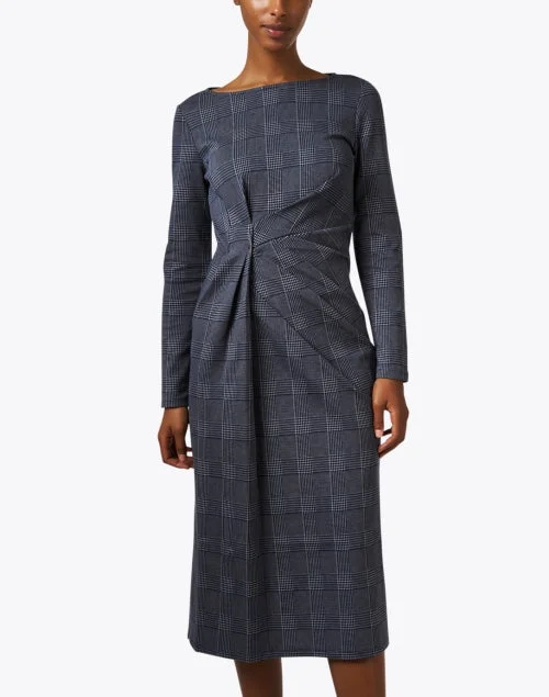 Ombrosa Navy Plaid Dress