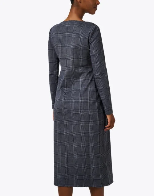 Ombrosa Navy Plaid Dress