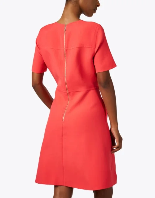 Poppy Red Wool Silk Sheath Dress