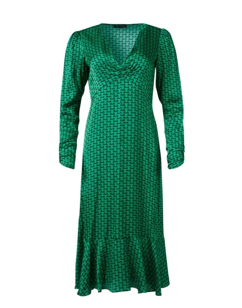 Reine Green Print Dress