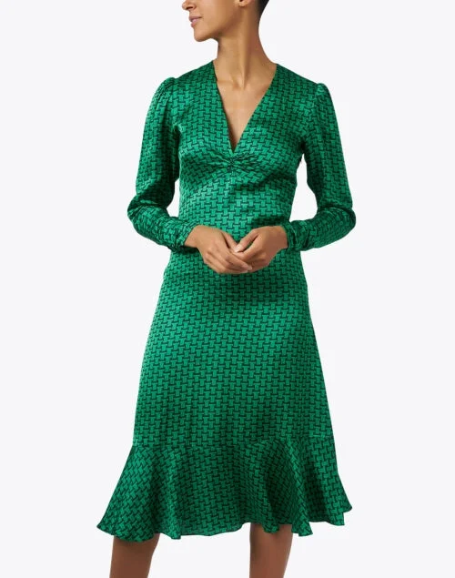 Reine Green Print Dress