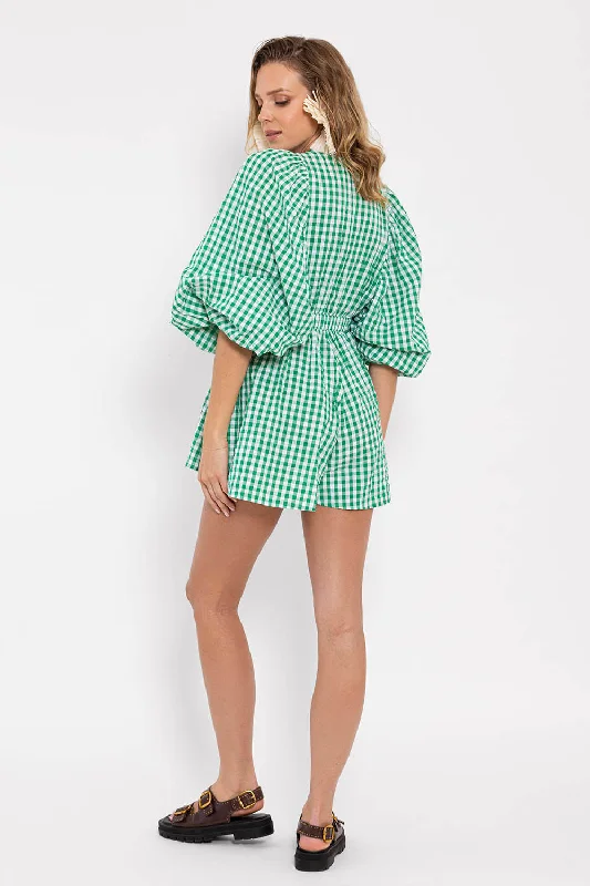 ALICIA JUMPSUIT GINGHAM GREEN