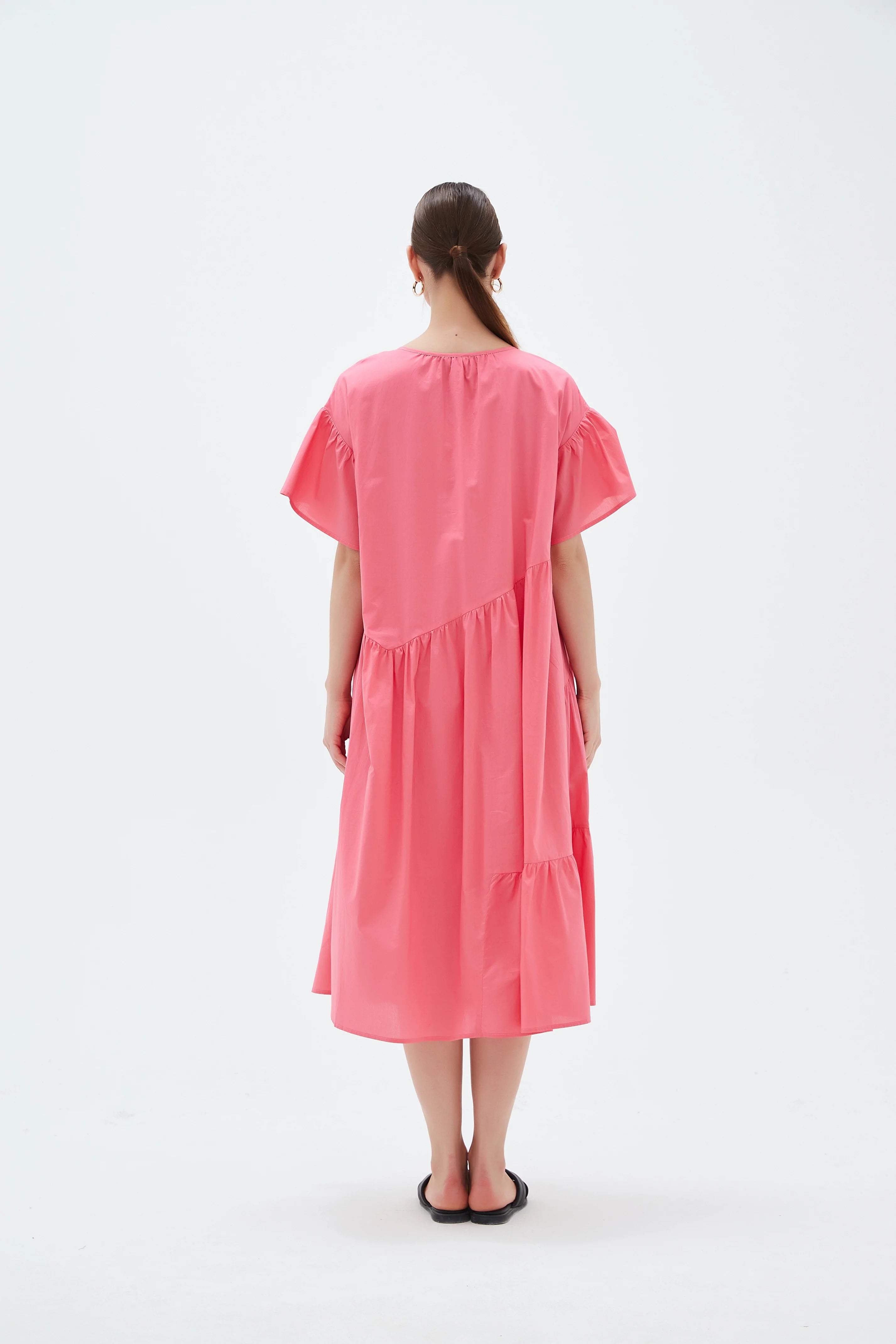 ANGLE TIER DRESS- CANDY PINK