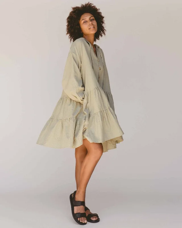 Avalon Smock Dress- Sage