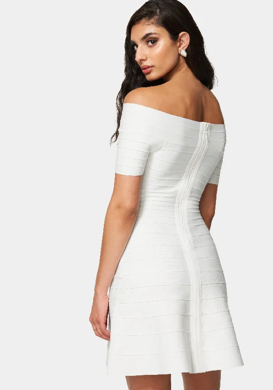 Luxe Bandage Off The Shoulder Dress