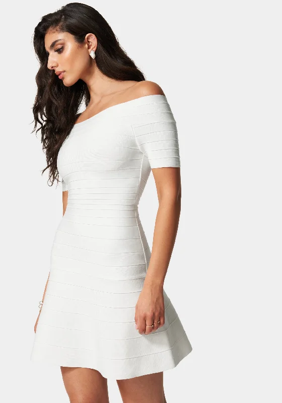 Luxe Bandage Off The Shoulder Dress