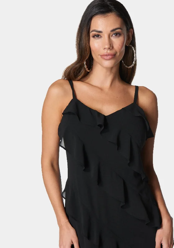 Chiffon Ruffle Slip Dress