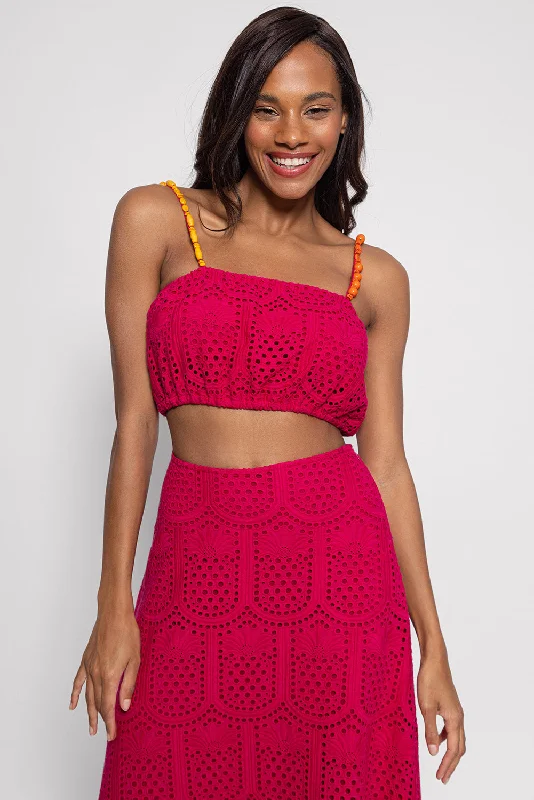 IVANA TOP EYELET FUCHSIA