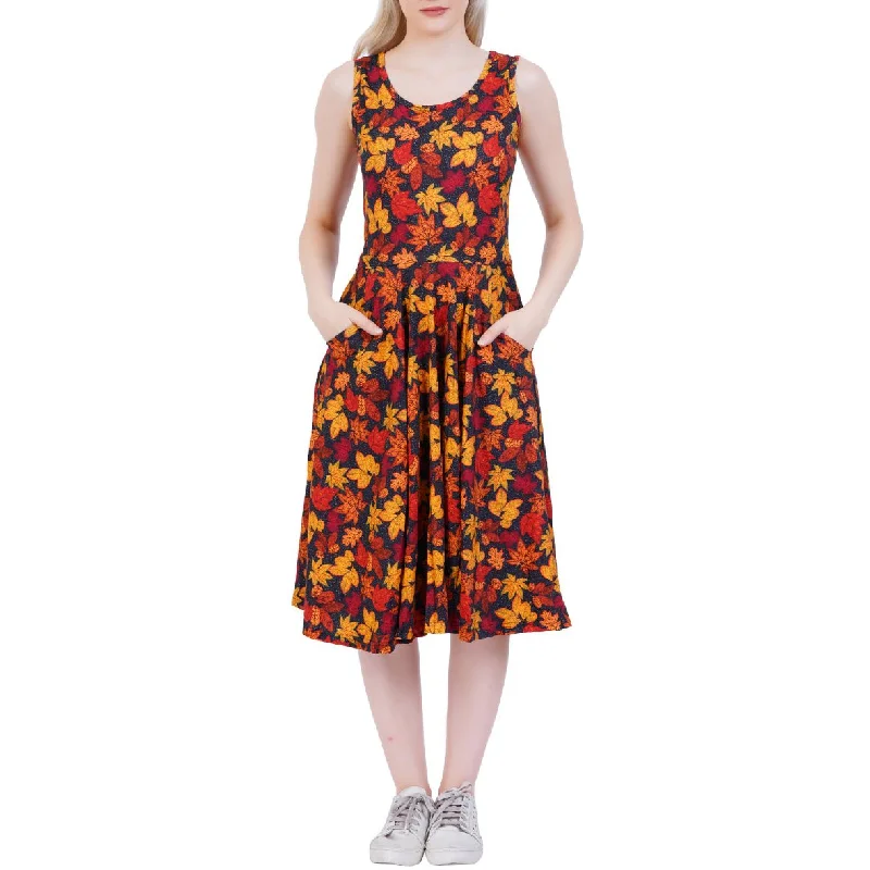 (Pre-order) Autumn Leaves Sleeveless Twirl Dress