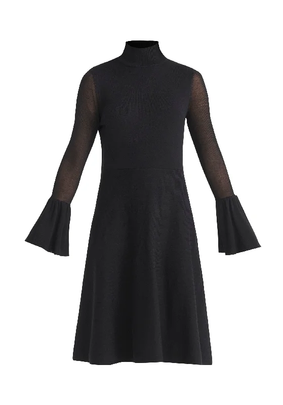 Flared Sleeve Knitted Dress